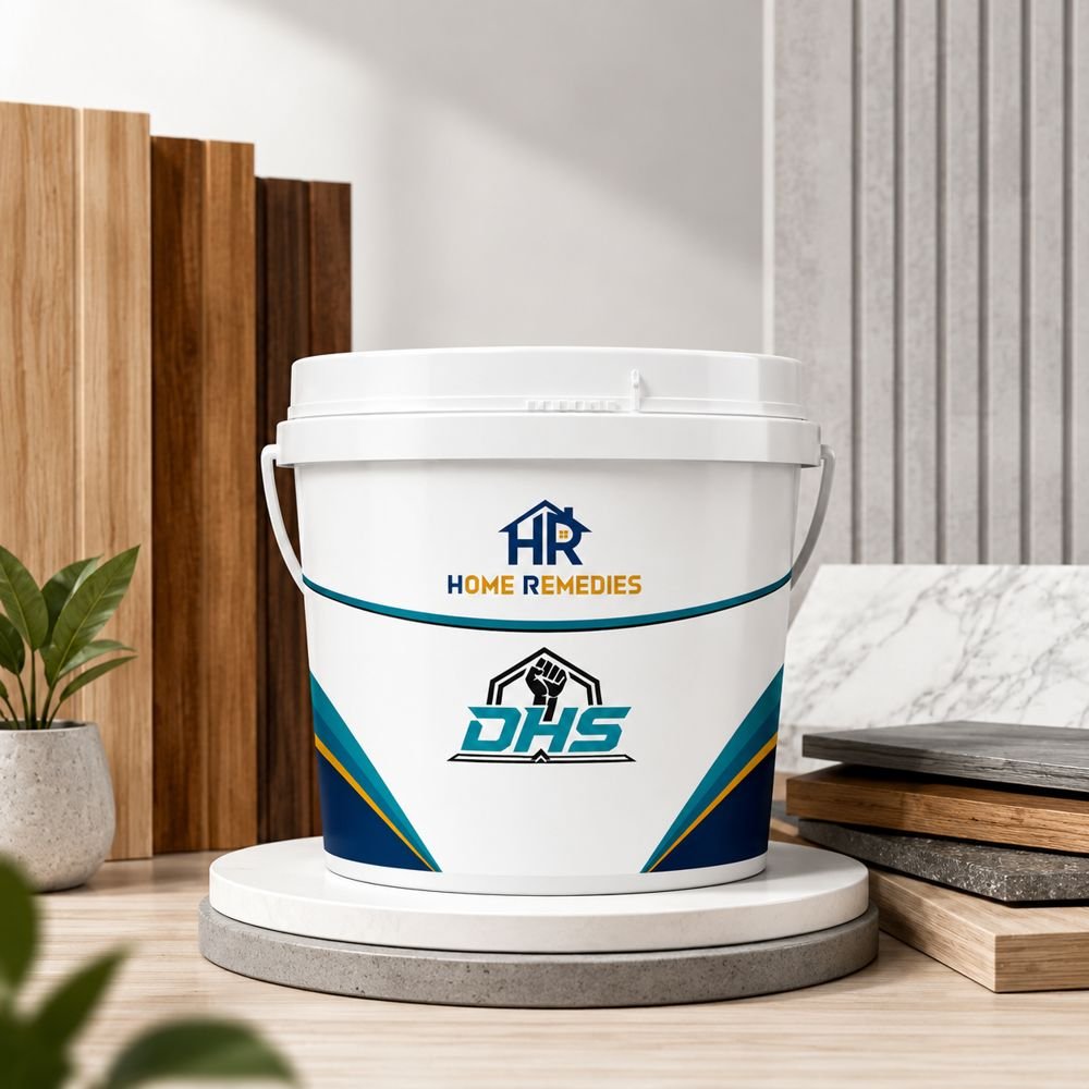 DHS adhesive bucket with wood, laminate and marble surfaces